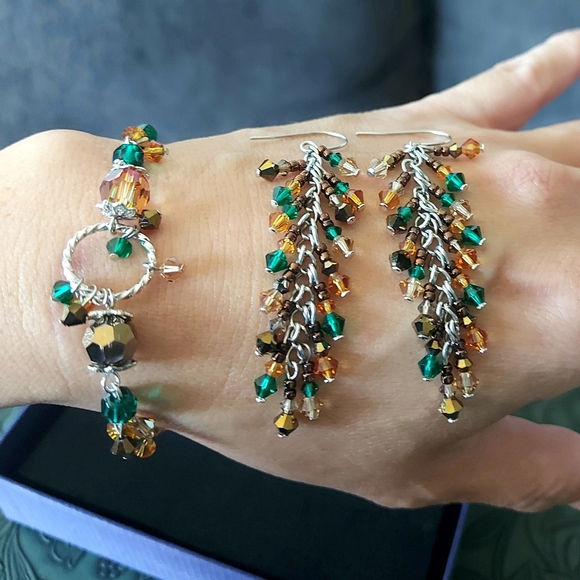 🔥 Final sale🎈 _Set Crystal Bracelet & earrings_ Vintage - Picture 7 of 8